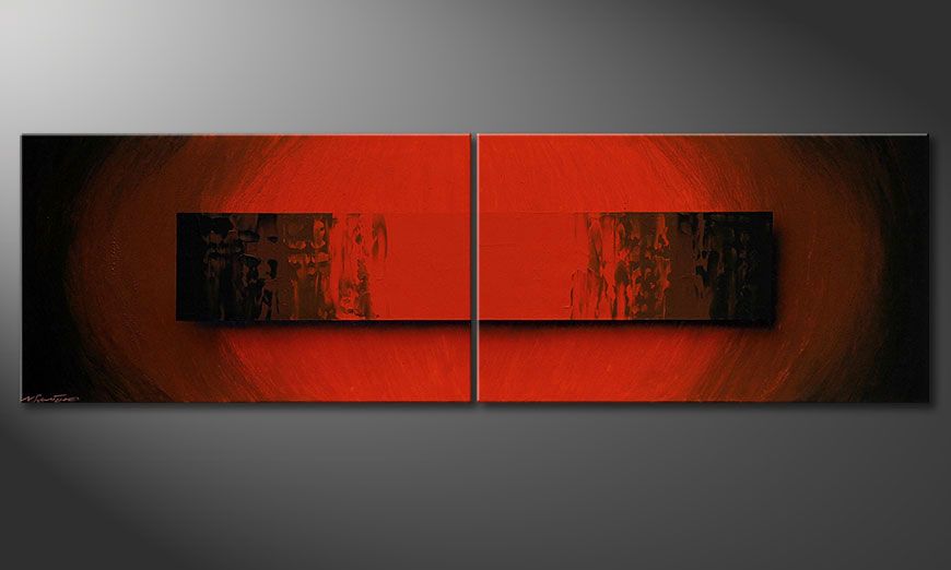 Das Wandbild Glowing Red 200x60x2cm