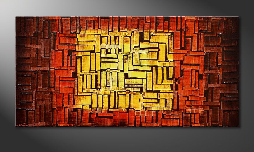 Unser Wandbild Fire Cubes in 120x60x2cm