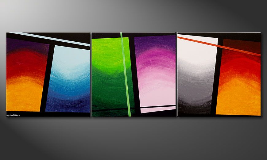 Wandbild im Großformat Wave of Colors 240x80x2cm