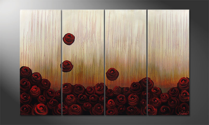 Das Wandbild Bed of Roses 160x100x2cm