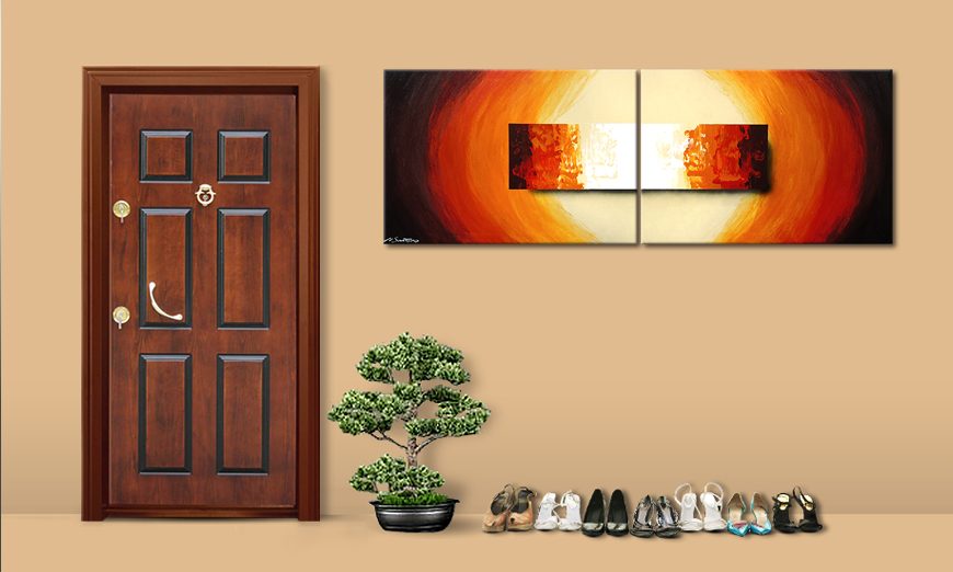 Das Wohnzimmerbild Aboil Fire 200x70cm