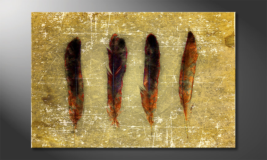 Das-Leinwandbild-Four-Feathers-90x60-cm