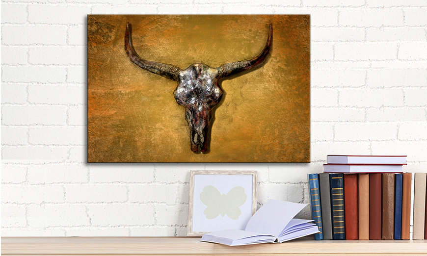 Das Leinwandbild Texas Buffallo 60x40 cm