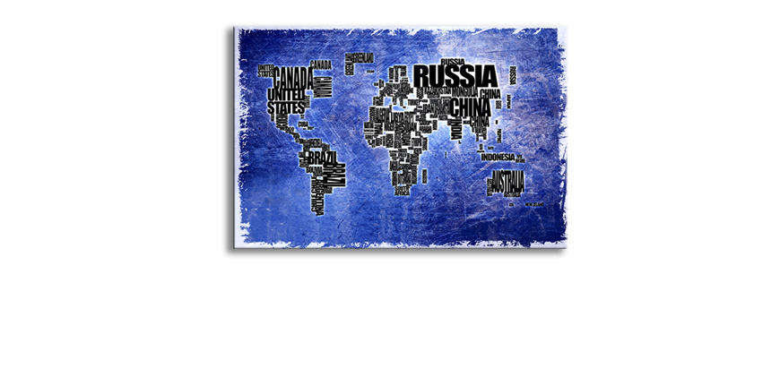 Das-Leinwandbild-World-Map-2-60x40-cm