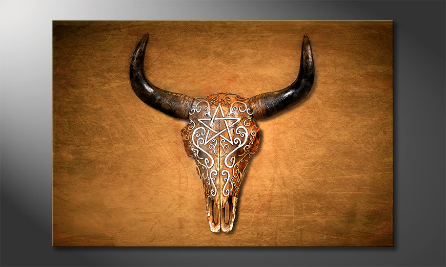 Das-gedruckte-Bild-Bison-Skull