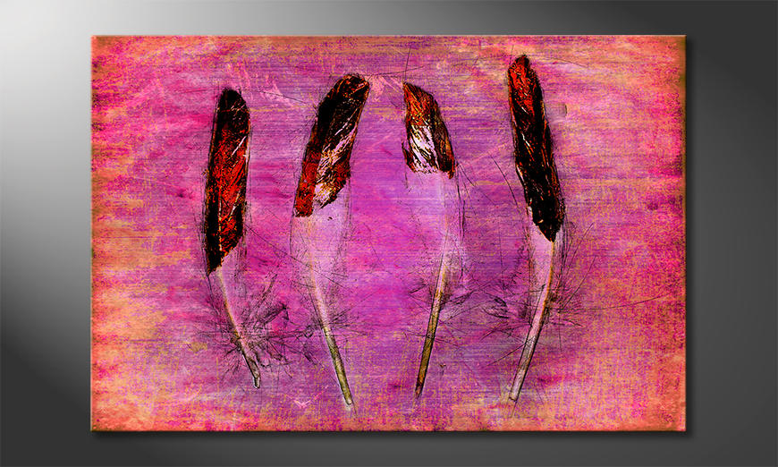 Das gedruckte Bild Feathers and Pink