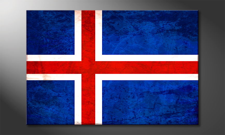 Das gedruckte Leinwandbild Island