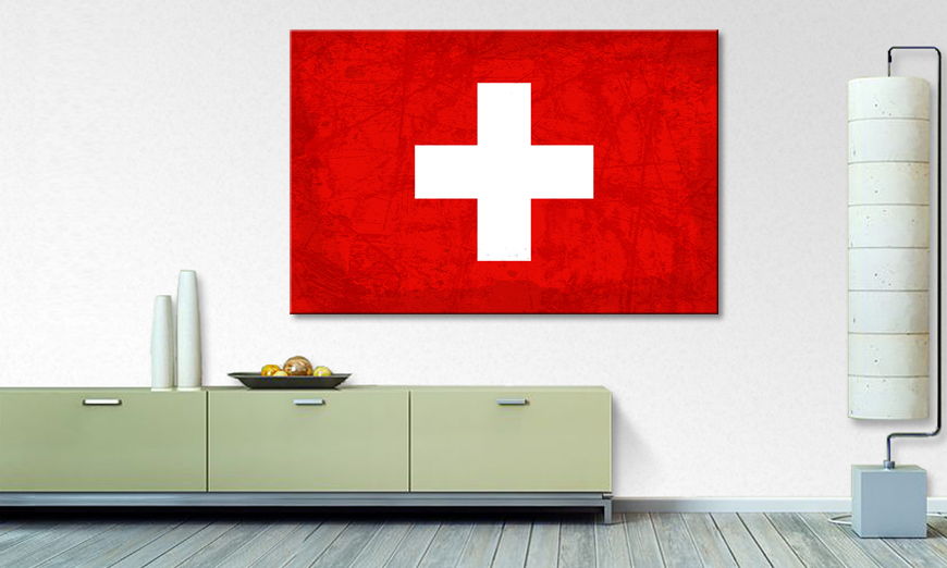 Das gedruckte Leinwandbild Schweiz