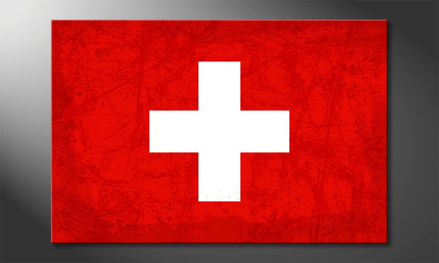 Das gedruckte Leinwandbild Schweiz