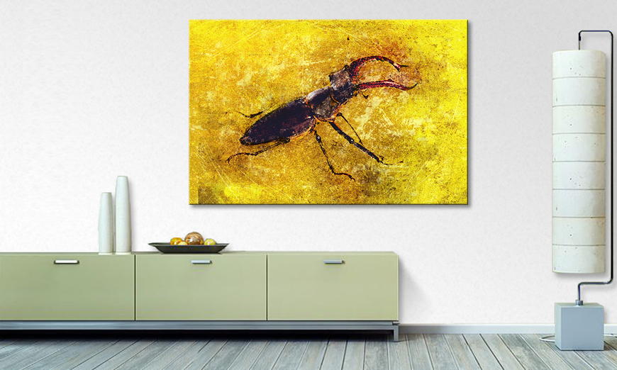 Das gedruckte Leinwandbild Stag Beetle