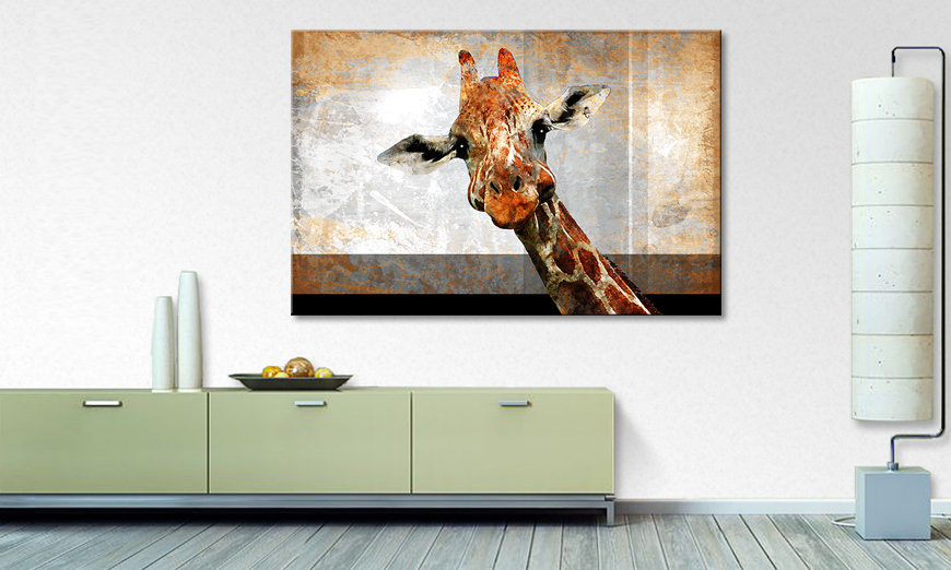 Das moderne Leinwandbild Mr Giraffe