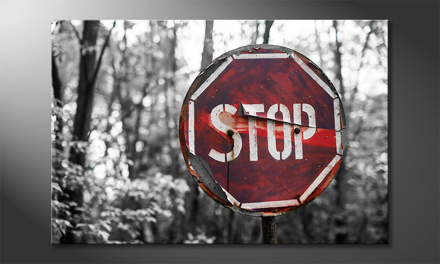 Das-moderne-Leinwandbild-Stop