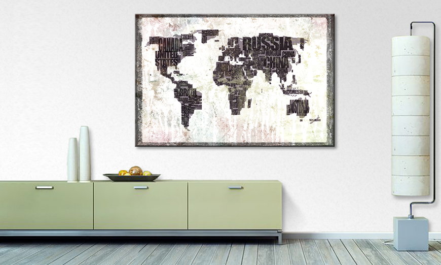 Das moderne Leinwandbild Weltkarte Nr17