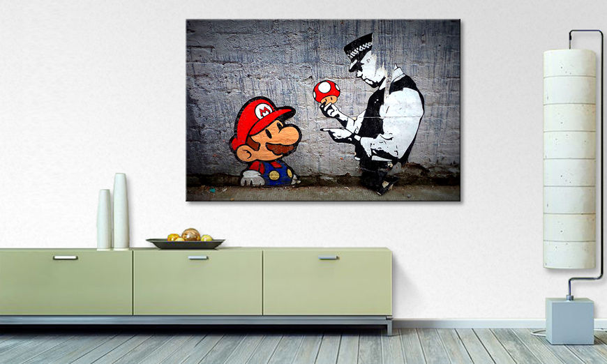 Das moderne Wandbild Caught Mario