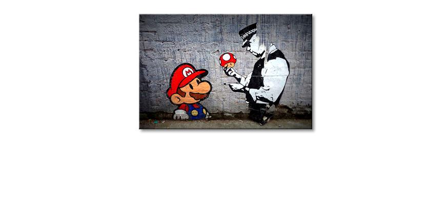 Das-moderne-Wandbild-Caught-Mario