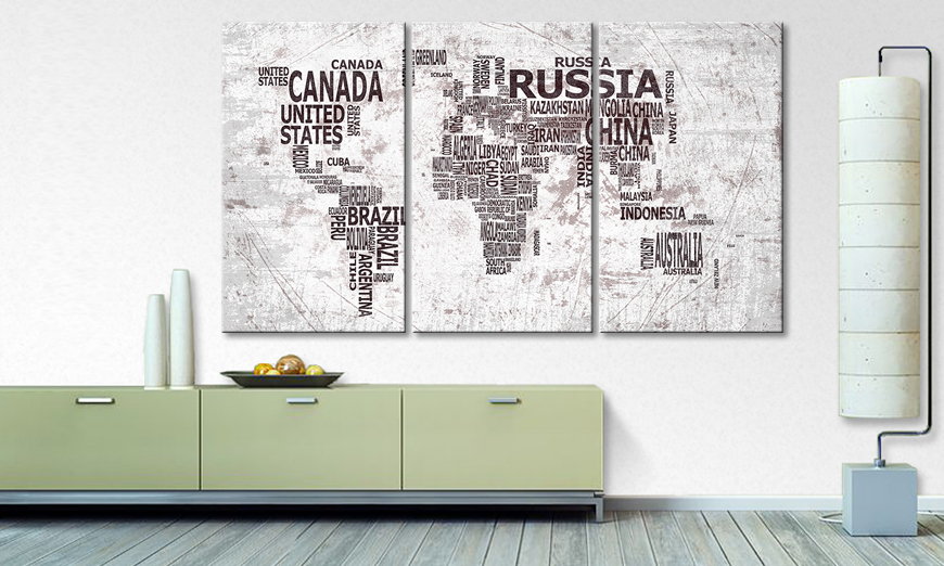 Das moderne Wandbild World Map 22 180x100 cm