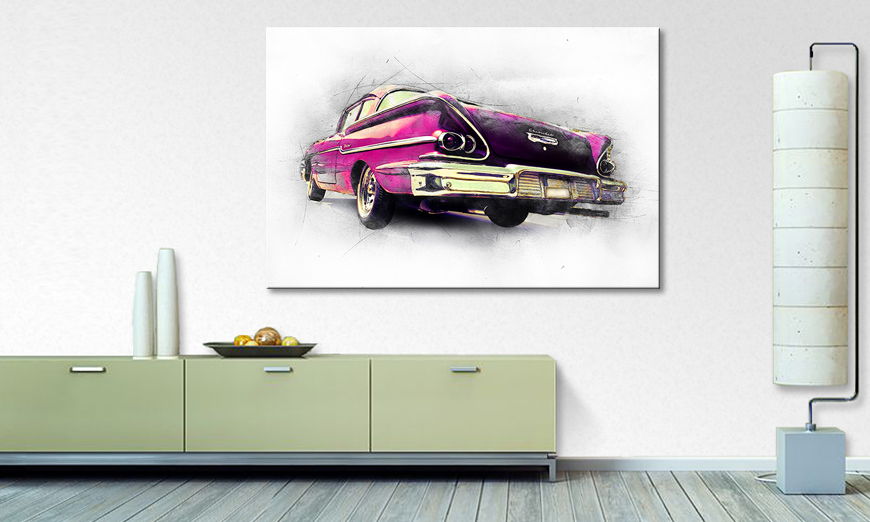 Der Klassiker als Wandbild Pink Chevrolet