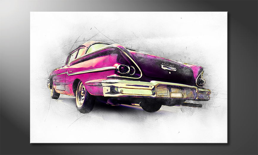 Der Klassiker als Wandbild Pink Chevrolet