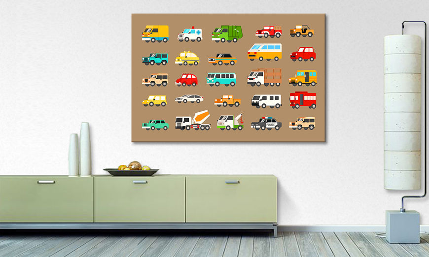 Moderne Wanddekoration Funny Cars