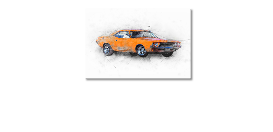 Passend-für-jede-Wand-Orange-Muscle-Car