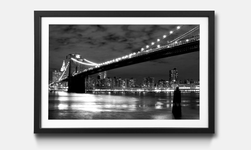Der gerahmte Kunstdruck Brooklyn Bridge