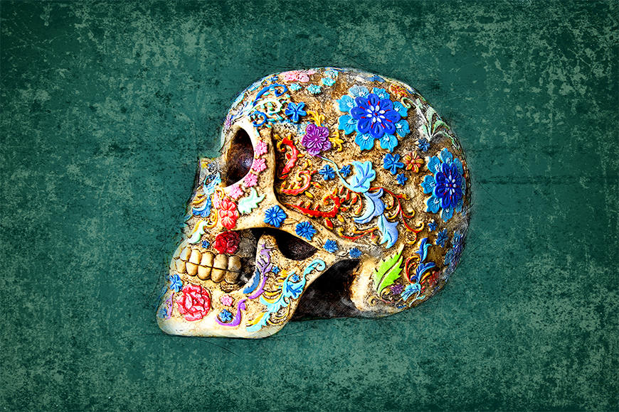 Die Vliestapete Colorful Skull