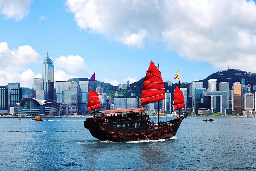 Vliestapete Hongkong Boat ab 120x80cm