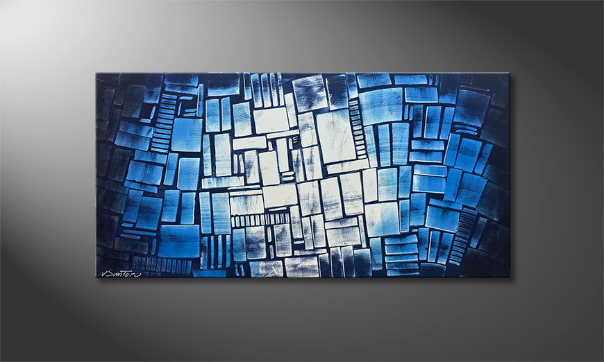Das Wandbild Blue Moon 120x60cm
