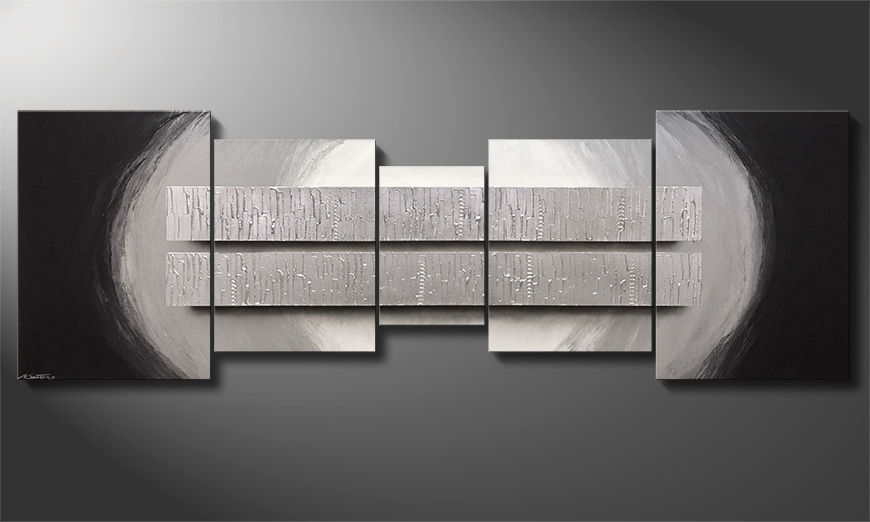 Das Wandbild Silver Bars 300x100x4cm