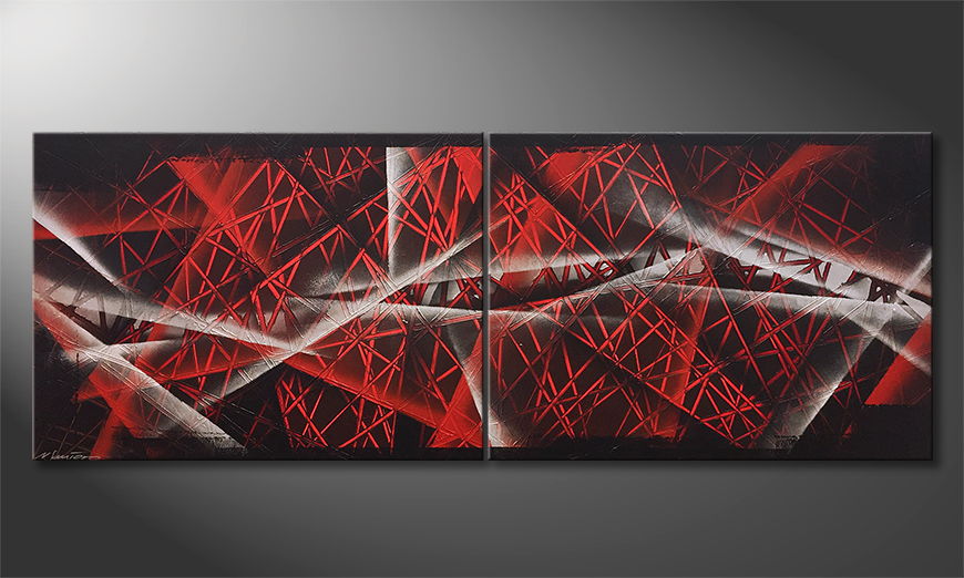 Das moderne Bild Red Night 160x60cm