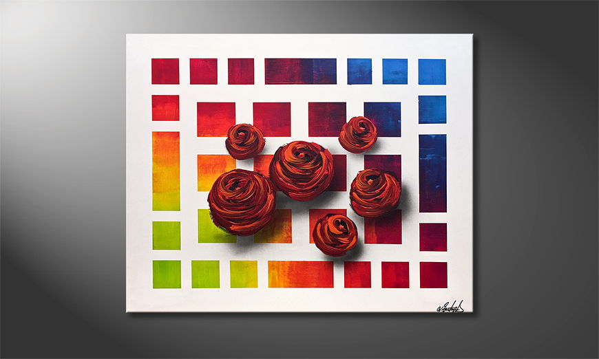 Das moderne Wandbild Colors Of Roses 100x80cm