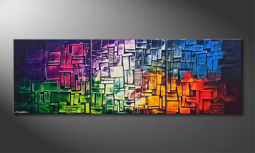 Das moderne Wandbild Invasion Of Colors 210x70cm