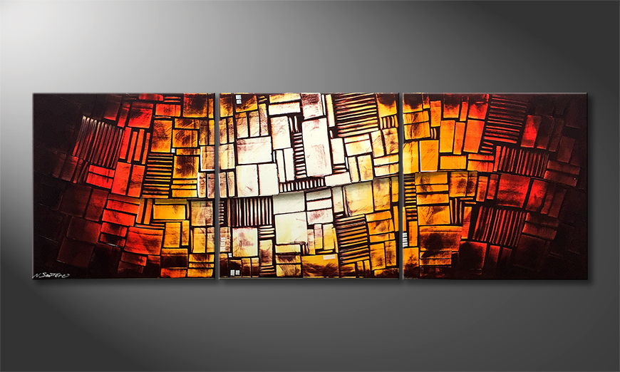Von Hand gemalt Hot Cubes 210x70cm