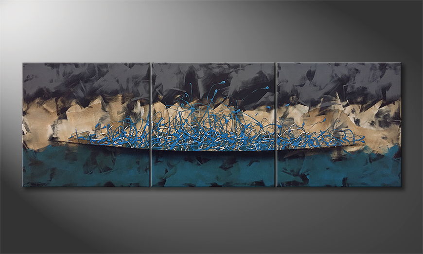 Von Hand gemalt Inner Wave 210x70cm